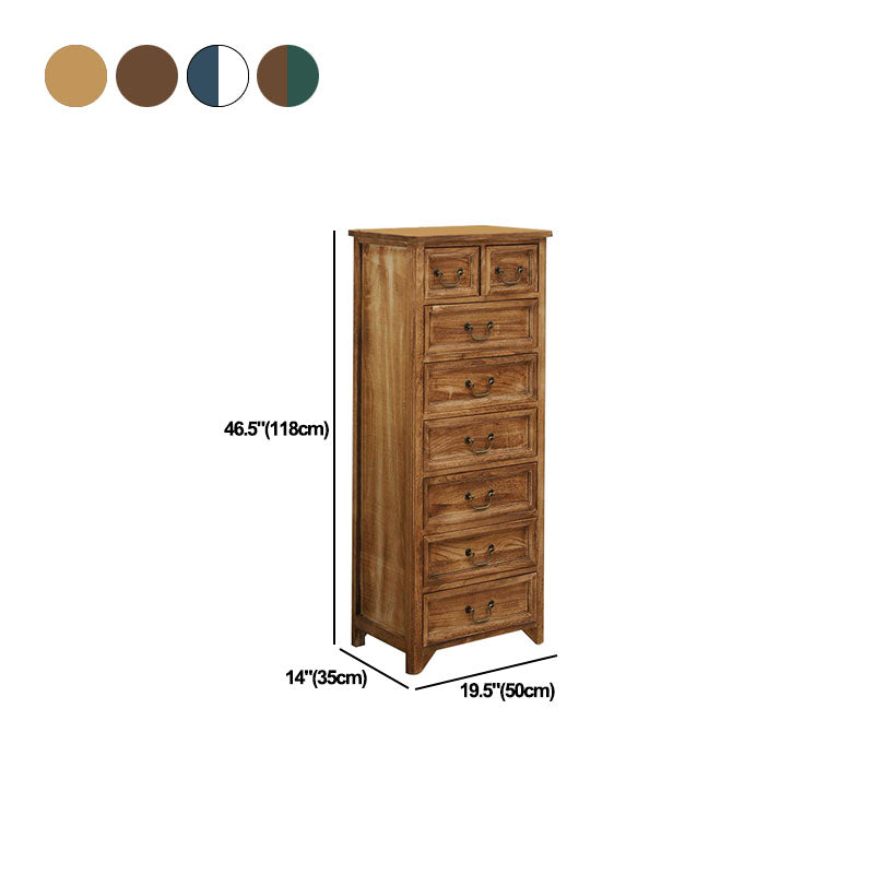 14" W Vintage Solid Wood Lingerie Chest Vertical Storage Chest with Drawers