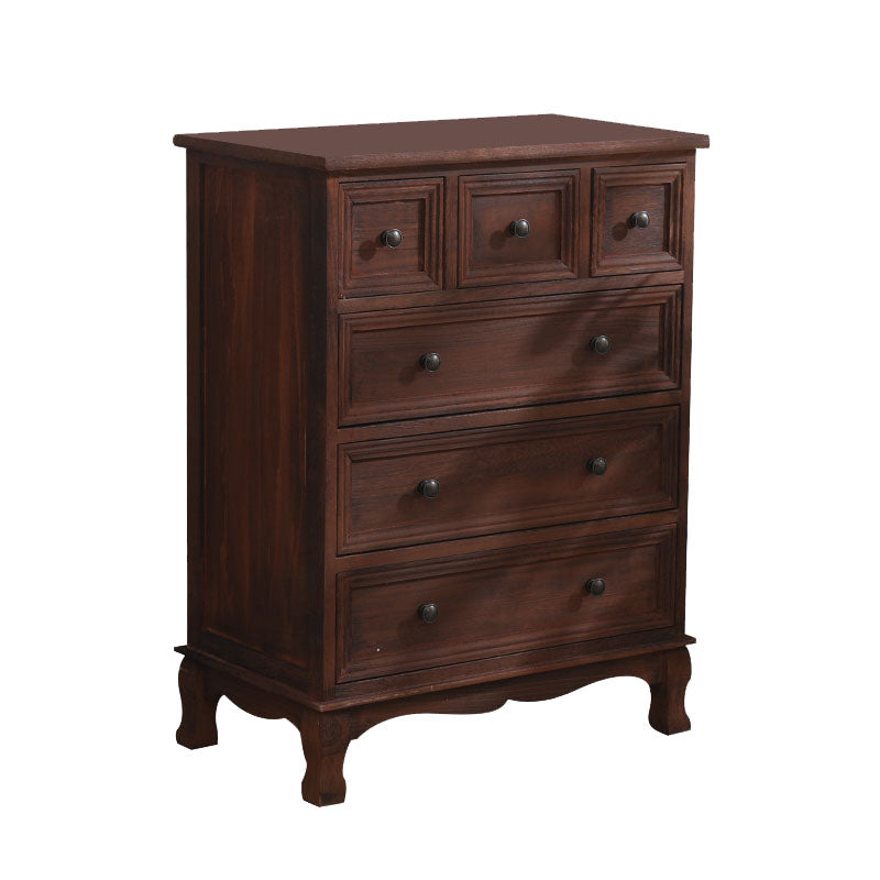 Vintage Solid Wood Dresser 14" W Vertical Storage Chest with Drawers