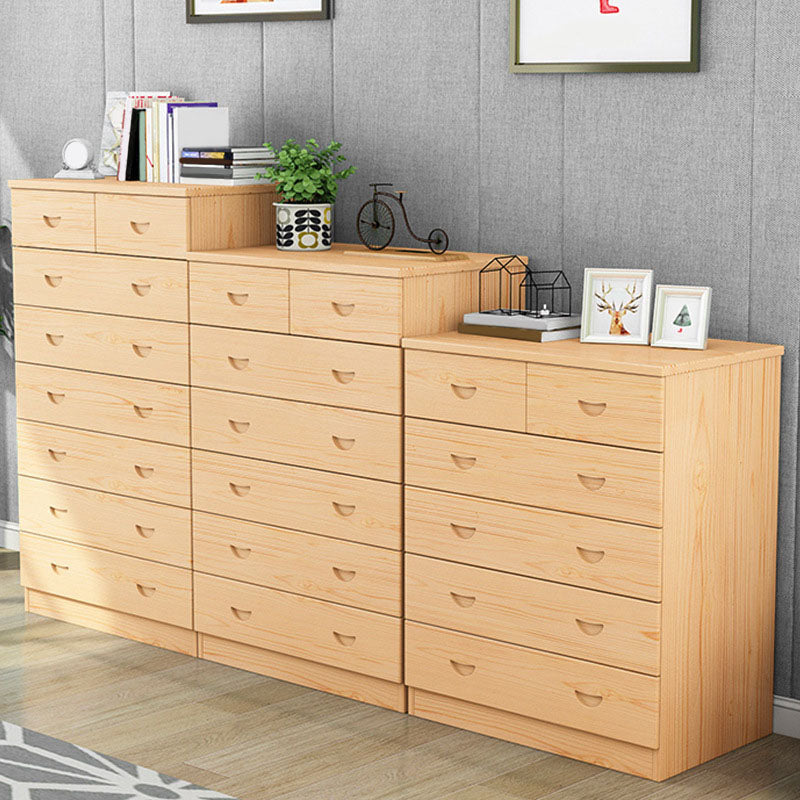 Modern Pine Wood Lingerie Chest 18" W Vertical Storage Chest with Drawers