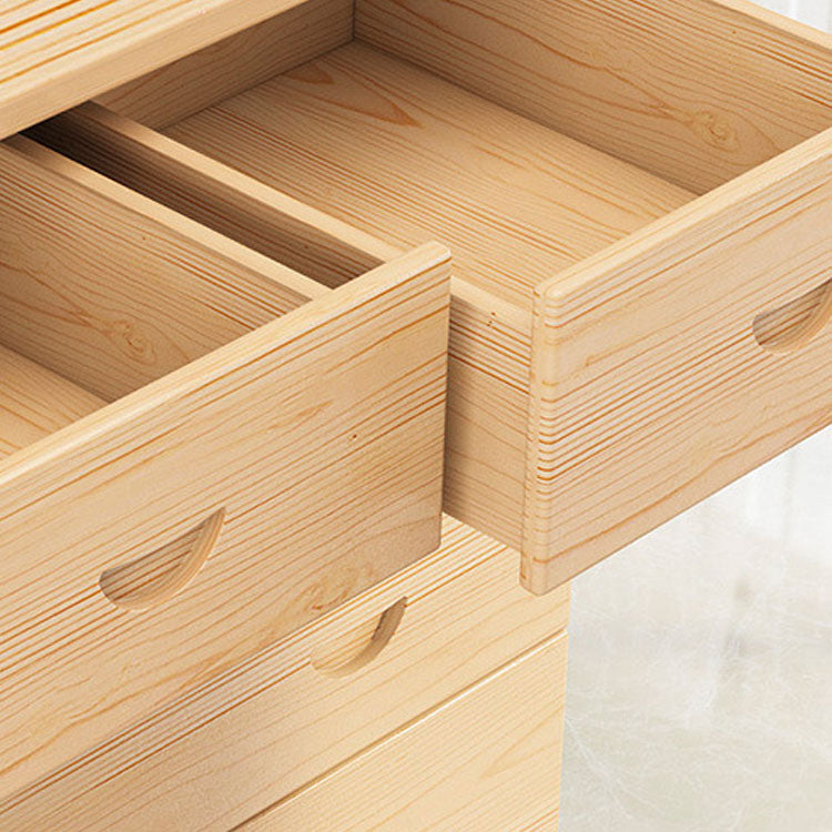 Modern Pine Wood Lingerie Chest 18" W Vertical Storage Chest with Drawers