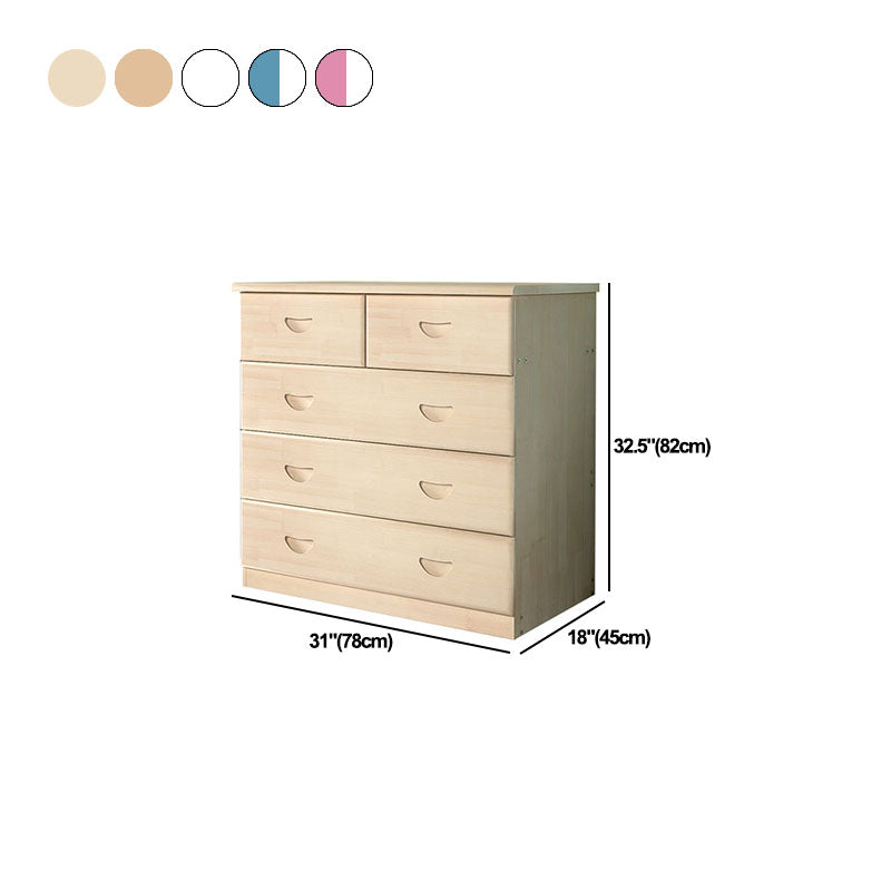 Modern Pine Wood Lingerie Chest 18" W Vertical Storage Chest with Drawers