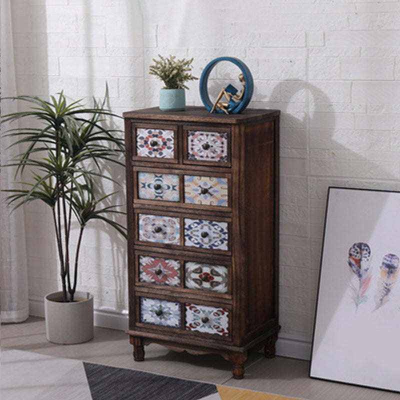 13.5" W Traditional Wooden Lingerie Chest Vertical Storage Chest with Drawers