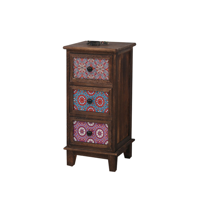12" W Traditional Wood Lingerie Chest Vertical Storage Chest with Drawers