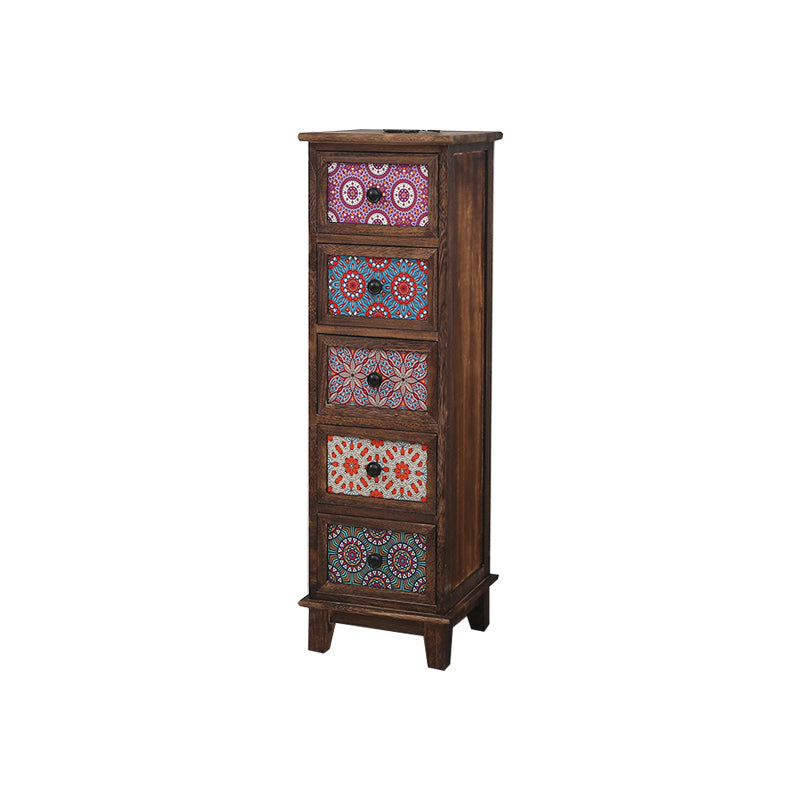12" W Traditional Wood Lingerie Chest Vertical Storage Chest with Drawers