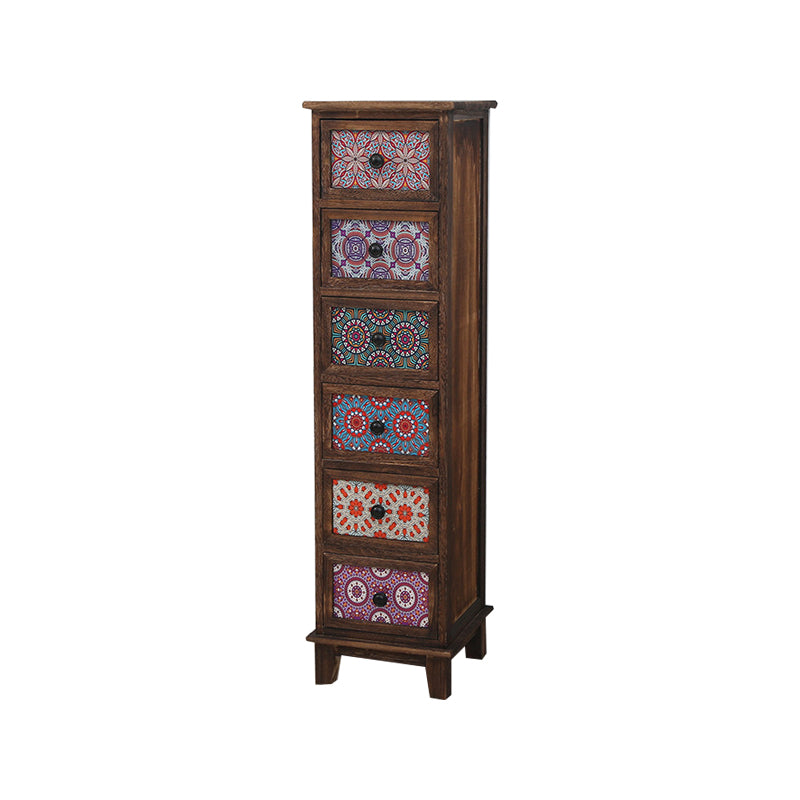 12" W Traditional Wood Lingerie Chest Vertical Storage Chest with Drawers