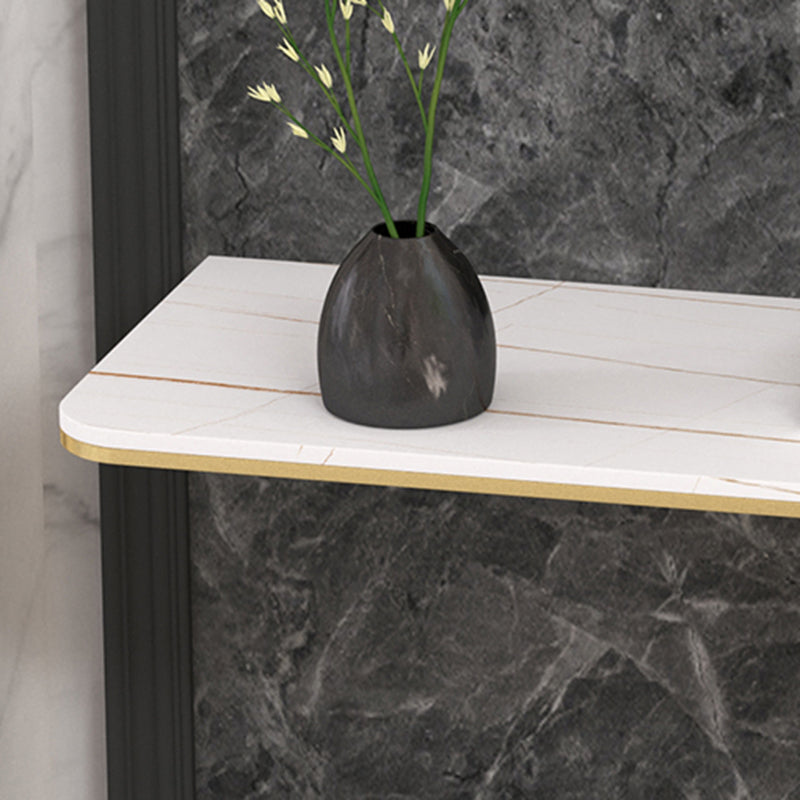 Glam Rectangular Stone Console Table -  11.81" W x  31.50" H Console Table