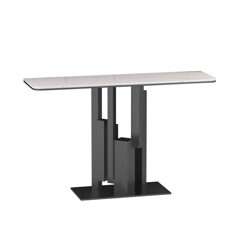 Glam Rectangular Stone Console Table -  11.81" W x  31.50" H Console Table