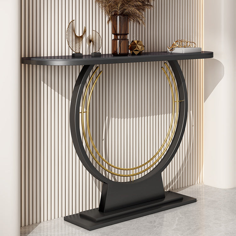 11.8" Wide Stone Console Table Scratch Resistan Console Table Ironcraft Frame Accent Table