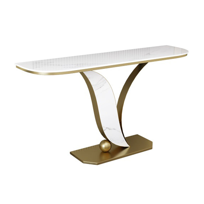 Half Moon Stone Console Table Stain Resistant  Console Table,Scratch Resistant Sofa Table