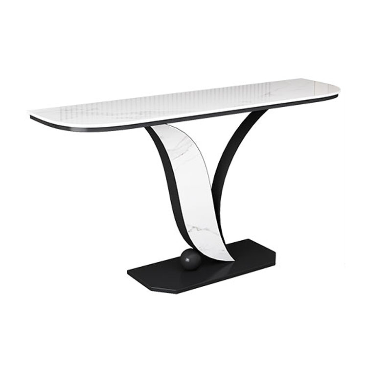 Half Moon Stone Console Table Stain Resistant  Console Table,Scratch Resistant Sofa Table