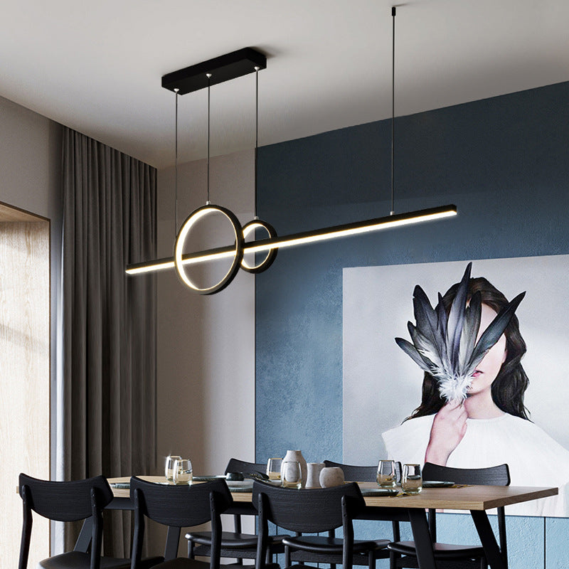 Circles LED Hanging Ceiling Light Modern-Style Metal Island Chandelier Light