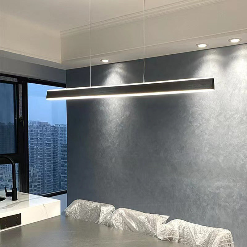 Metal Linear Chandelier Light Fixture Simple LED Island Pendant for Dining Room