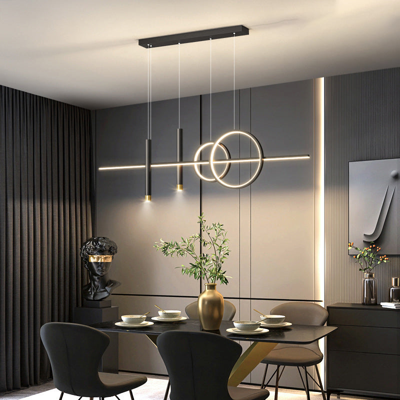 Modern Concise LED Pendant Light Metal 5-Light Island Light for Dining Room