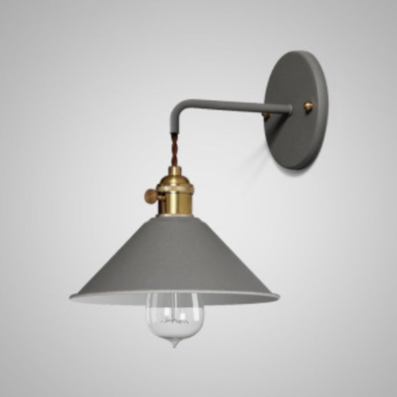 Macaron Cone Shaded Lighting Contemporary Metal Wall Light for Room