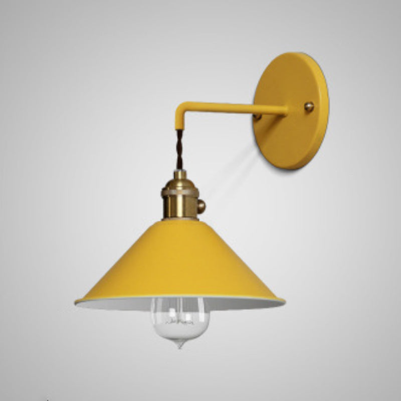 Macaron Cone Shaded Lighting Contemporary Metal Wall Light for Room