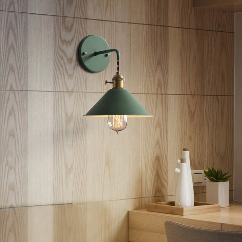 Macaron Cone Shaded Lighting Contemporary Metal Wall Light for Room
