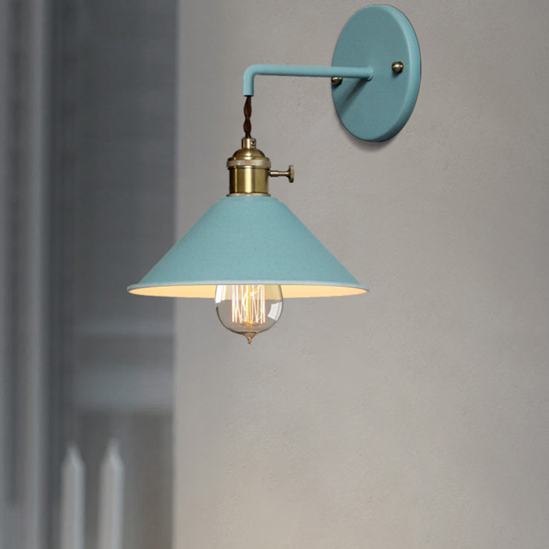 Macaron Cone Shaded Lighting Contemporary Metal Wall Light for Room