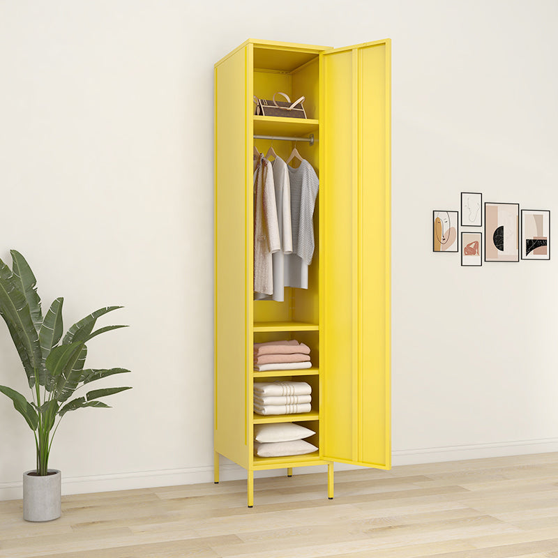 Contemporary Cabinet for Home Metallic Finish Storage Cabinet