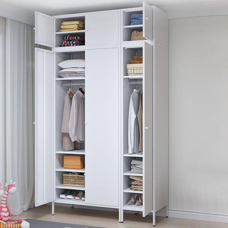 Contemporary Cabinet for Home Metallic Finish Storage Cabinet