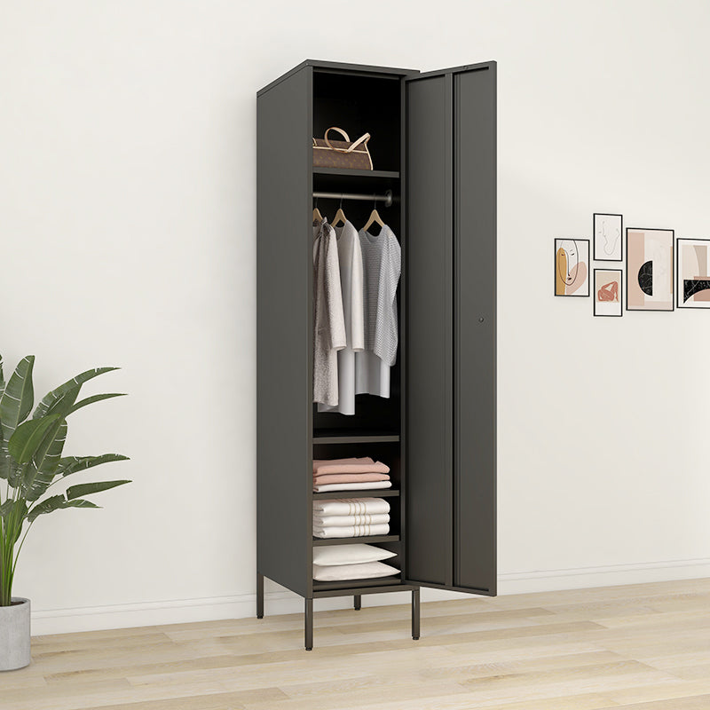 Contemporary Cabinet for Home Metallic Finish Storage Cabinet