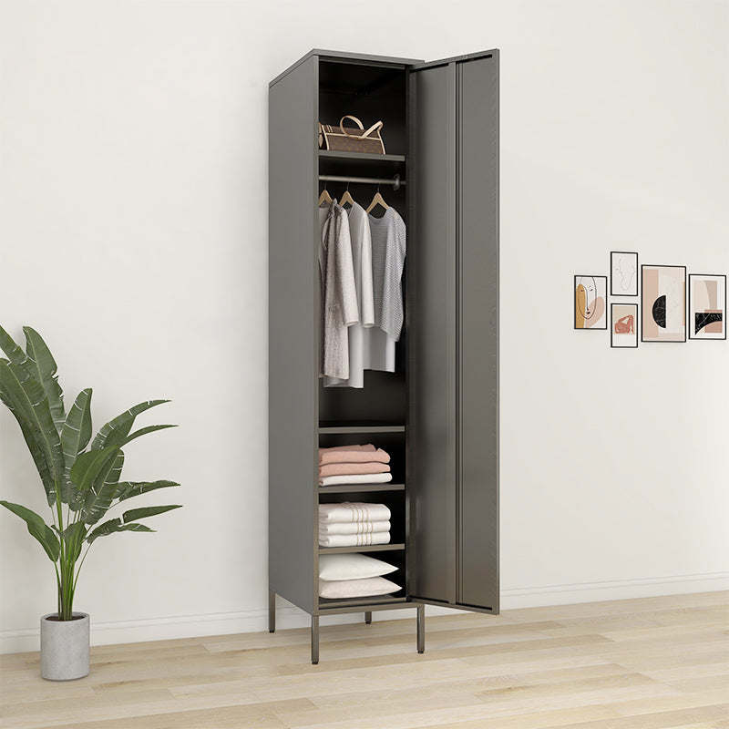 Contemporary Cabinet for Home Metallic Finish Storage Cabinet