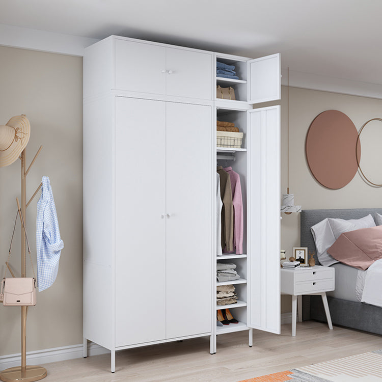 Contemporary Cabinet for Home Metallic Finish Storage Cabinet