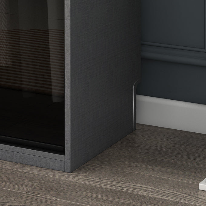 Mirrored Finish Cabinet with Glass Door Modern Interior Storage Cabinet