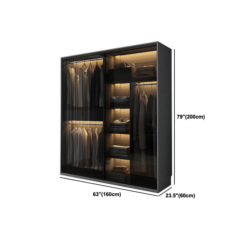 Mirrored Finish Cabinet with Glass Door Modern Interior Storage Cabinet