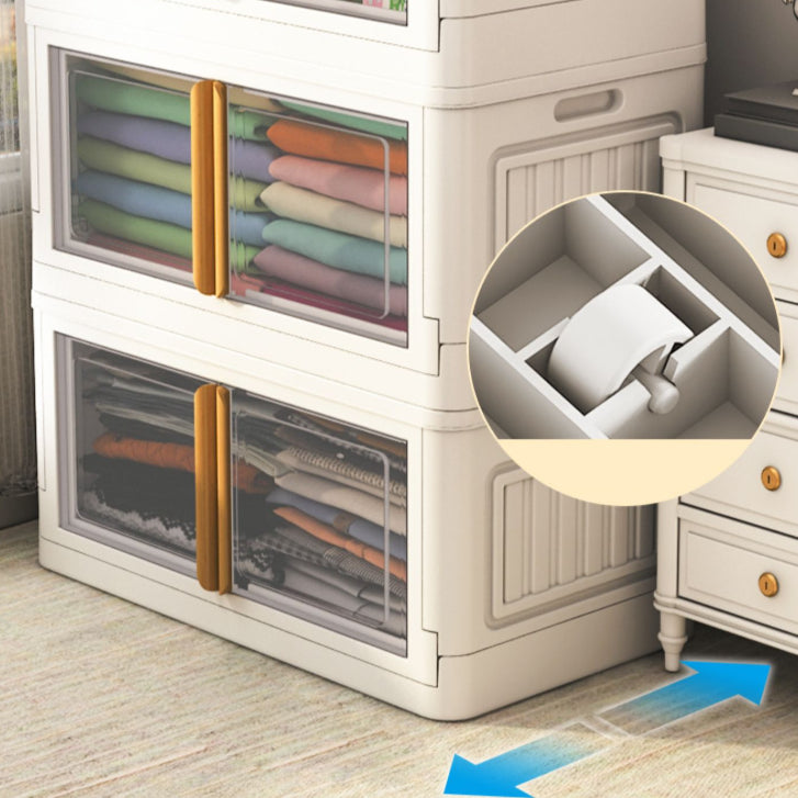 Contemporary Plastic Storage Cabinet Hinged Cabinet for Bedroom