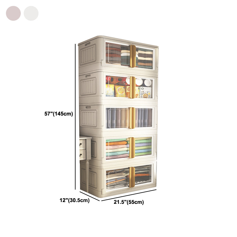 Contemporary Plastic Storage Cabinet Hinged Cabinet for Bedroom