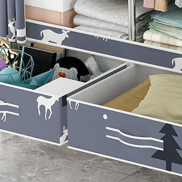 Modern Style Wardrobe Armoire Steel Frame Home Wardrobe with Drawers