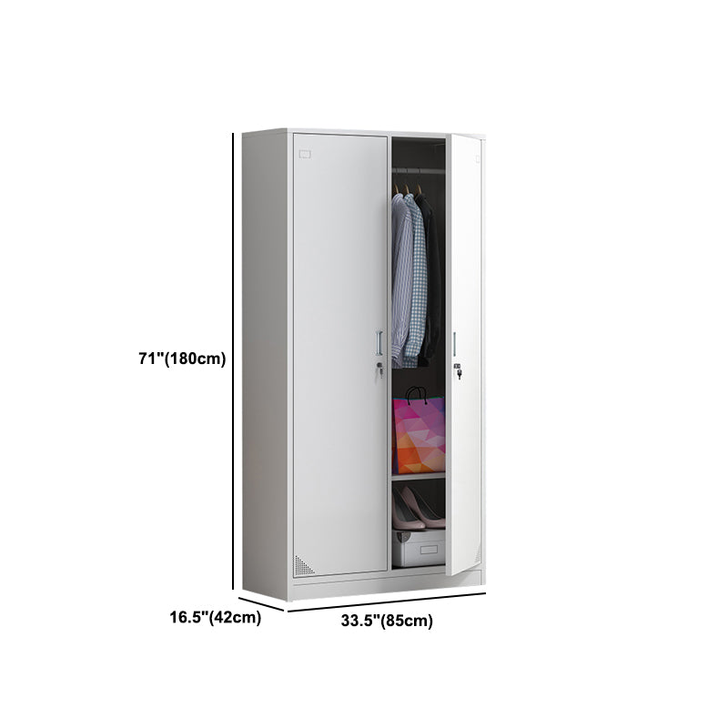 Hinged Contemporary Wardrobe Cabinet Metal Wardrobe Armoire for Home