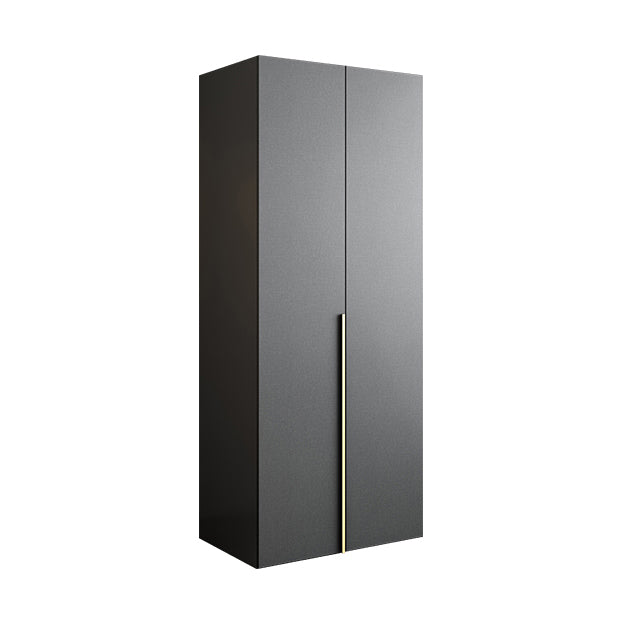 Black Storage Cabinet with Garment Rod Modern Manufactured Wood Cabinet for Bedroom