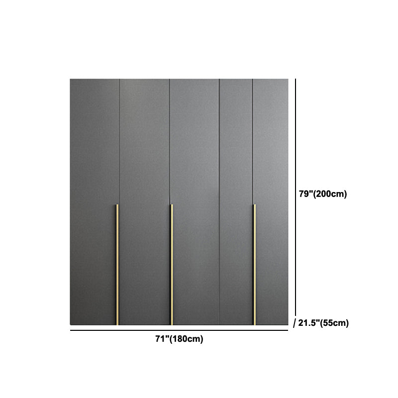Black Storage Cabinet with Garment Rod Modern Manufactured Wood Cabinet for Bedroom