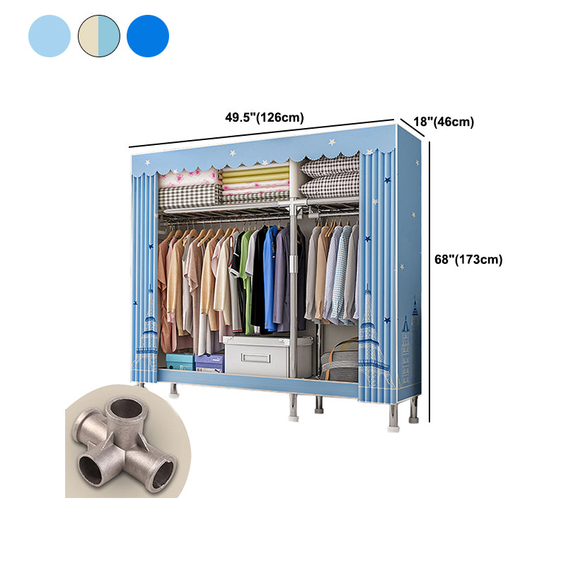 Metal Frame Home Wardrobe Armoire Modern Style Wardrobe with Shelves