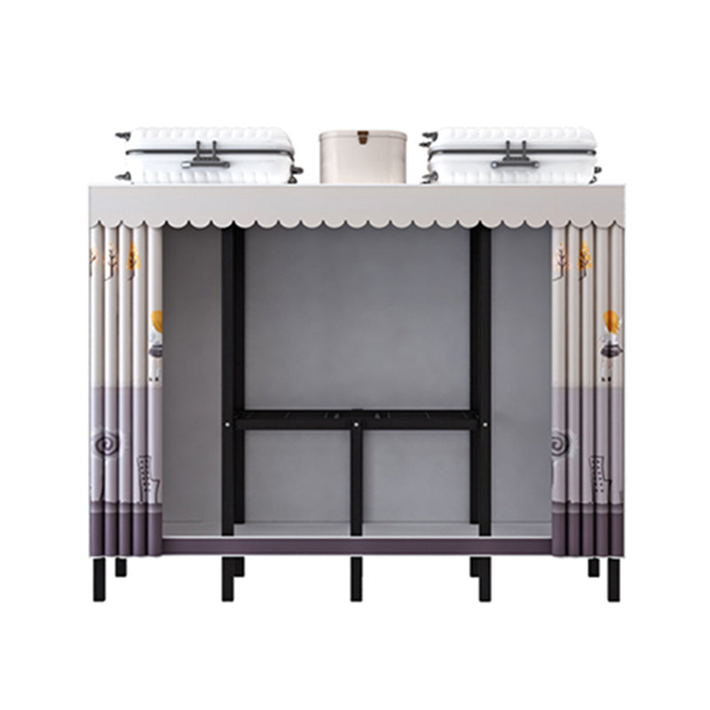 Black Steel Frame Wardrobe Contemporary Folding Wardrobe Armoire