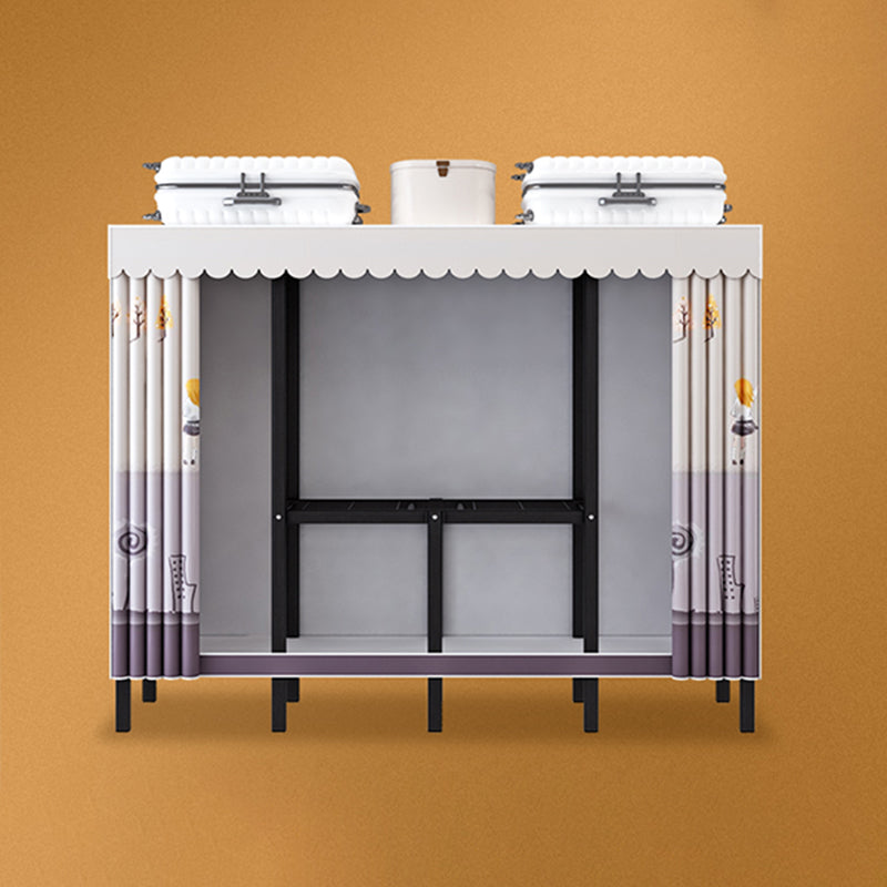 Black Steel Frame Wardrobe Contemporary Folding Wardrobe Armoire