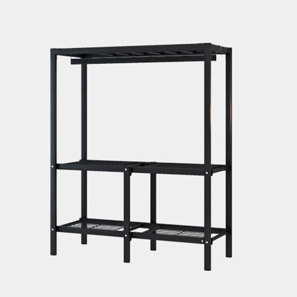 Black Steel Frame Wardrobe Contemporary Folding Wardrobe Armoire