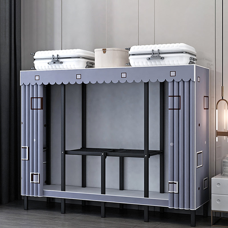 Black Steel Frame Wardrobe Contemporary Folding Wardrobe Armoire