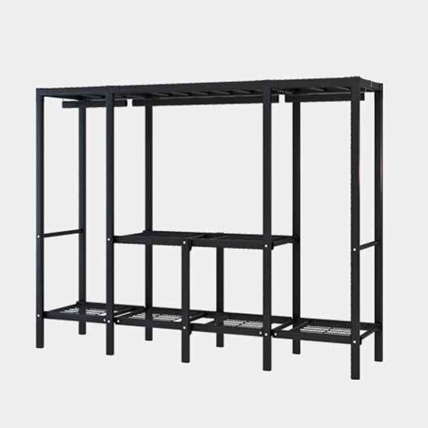 Black Steel Frame Wardrobe Contemporary Folding Wardrobe Armoire