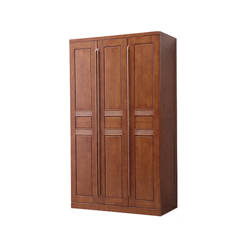 Rubberwood Wardrobe Closet with Shelves Traditional Wardrobe Cabinet