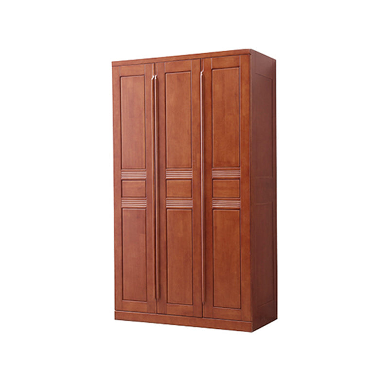 Rubberwood Wardrobe Closet with Shelves Traditional Wardrobe Cabinet