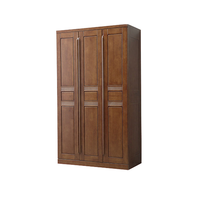 Rubberwood Wardrobe Closet with Shelves Traditional Wardrobe Cabinet