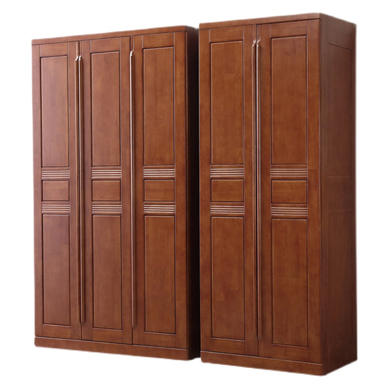 Rubberwood Wardrobe Closet with Shelves Traditional Wardrobe Cabinet