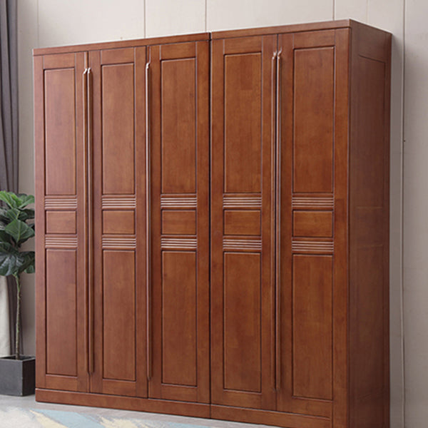 Rubberwood Wardrobe Closet with Shelves Traditional Wardrobe Cabinet