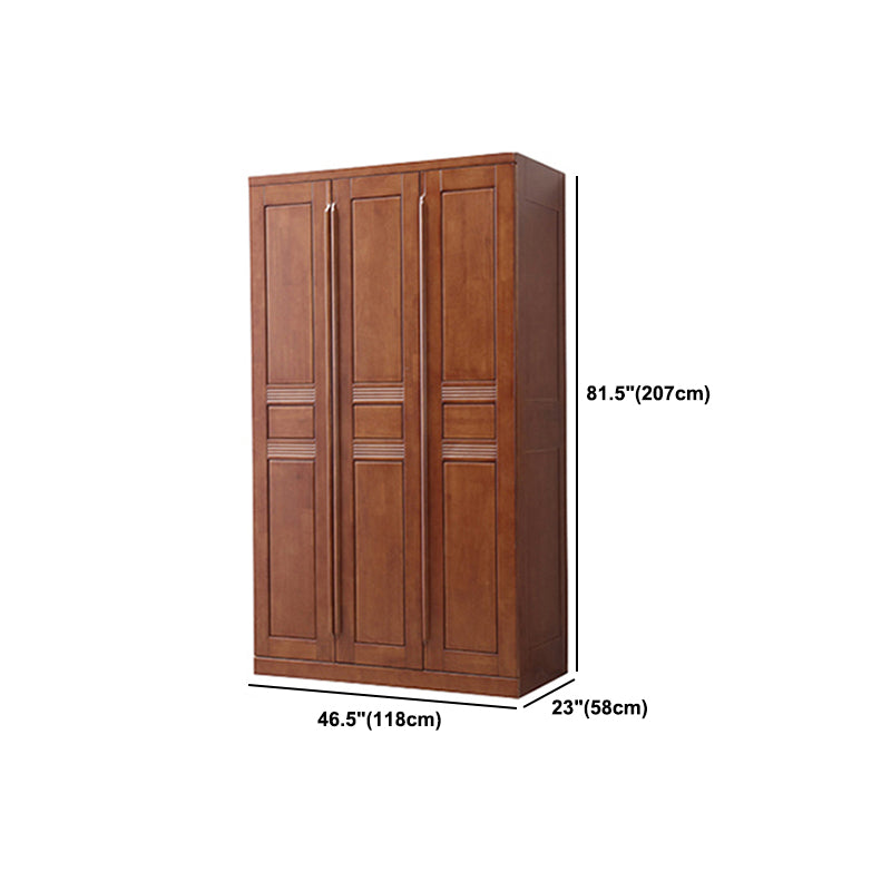 Rubberwood Wardrobe Closet with Shelves Traditional Wardrobe Cabinet