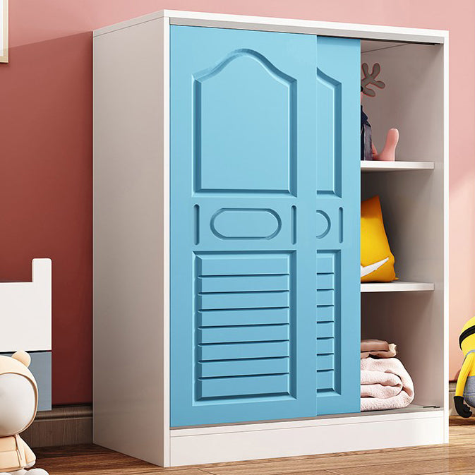 Contemporary Wood Wardrobe 2-Door Wardrobe Closet for Bedroom