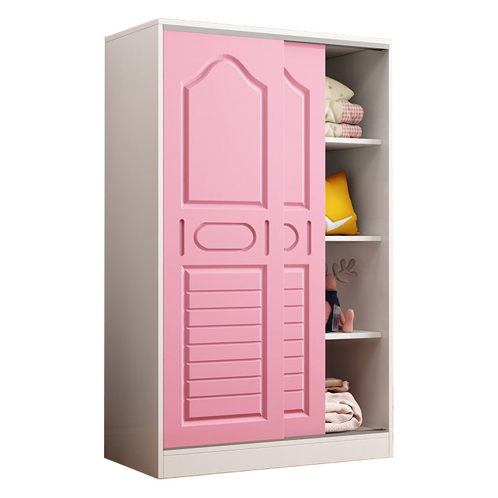 Contemporary Wood Wardrobe 2-Door Wardrobe Closet for Bedroom