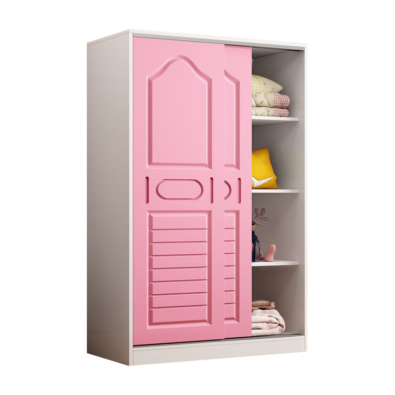 Contemporary Wood Wardrobe 2-Door Wardrobe Closet for Bedroom