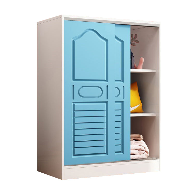 Contemporary Wood Wardrobe 2-Door Wardrobe Closet for Bedroom